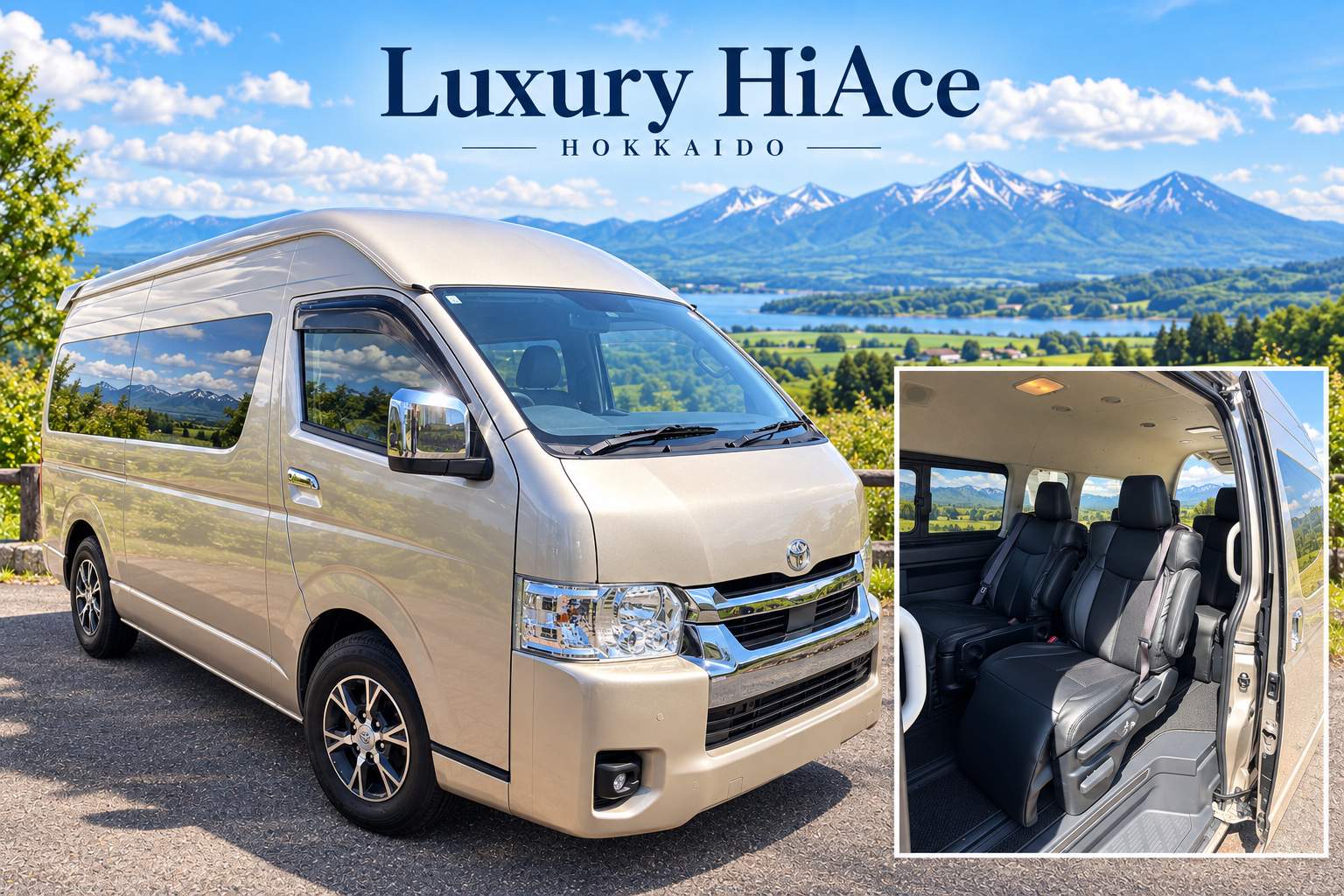 Luxury HiAce vehicle with premium passenger seating